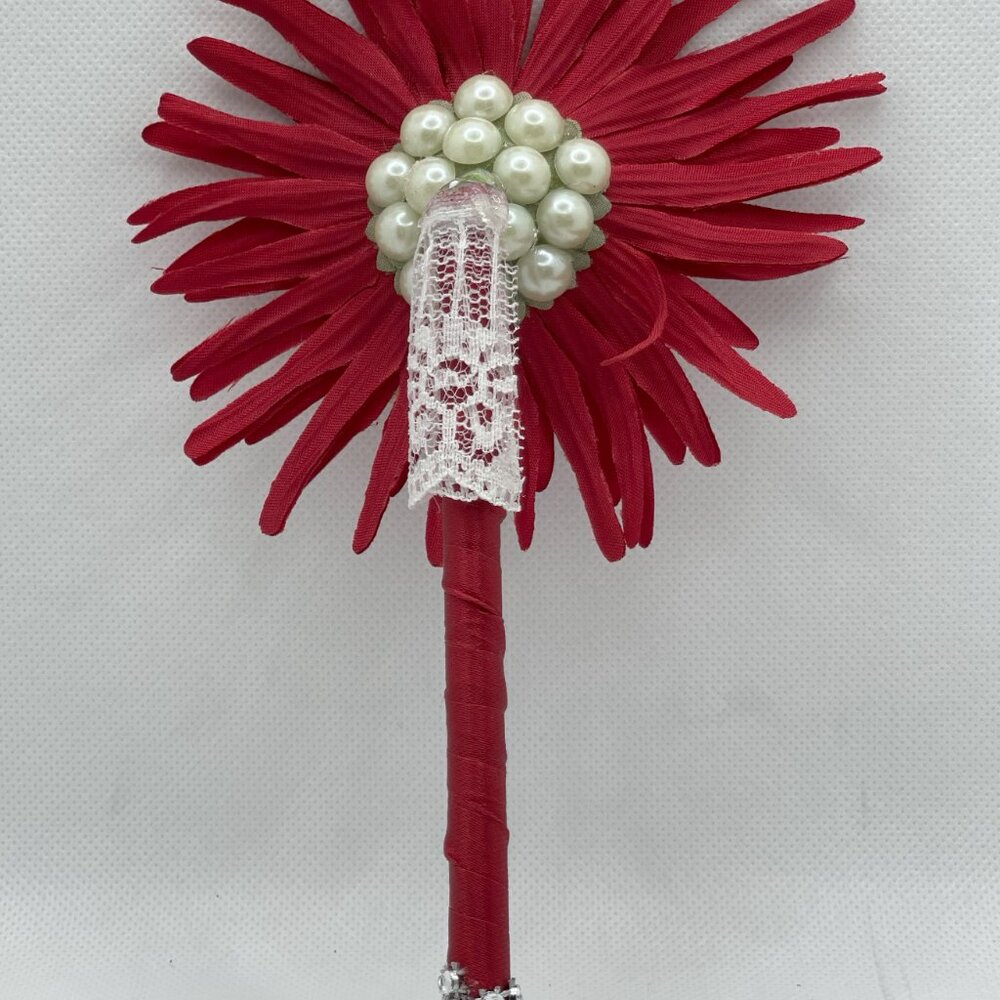 Red Gerbera Flower Journal Writing Pen (R1) - Picture 3 of 5